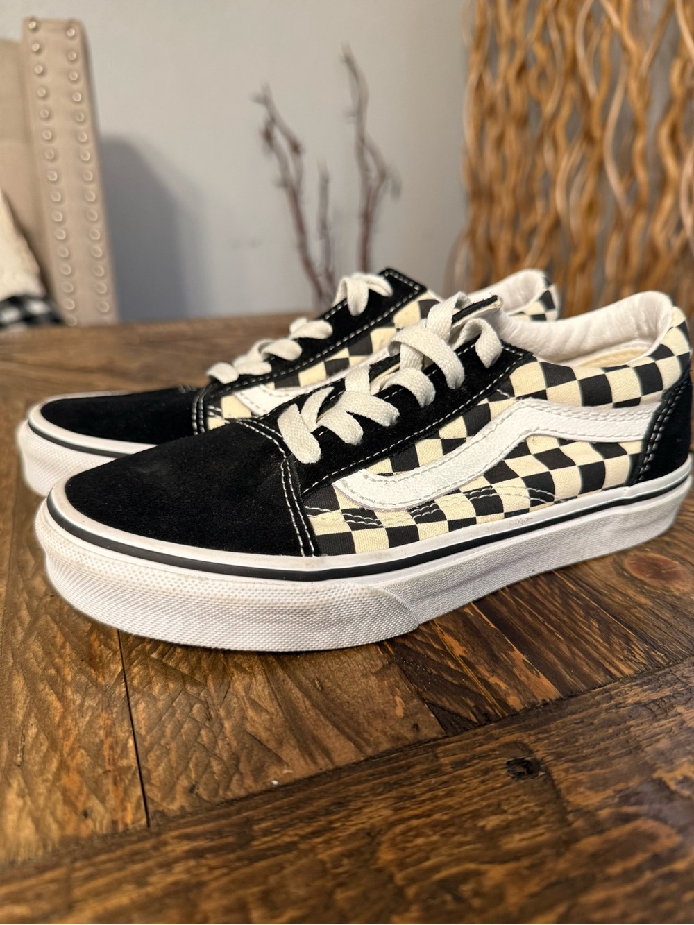 Vans Checkerboard Black and White Low-Top Sneakers